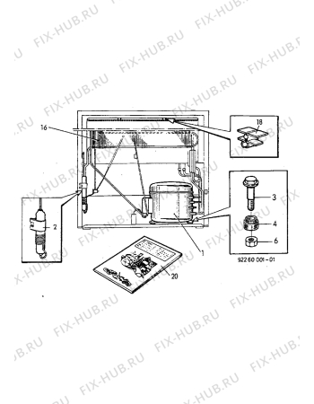 Взрыв-схема холодильника Electrolux EU3210C - Схема узла Cooling system 017